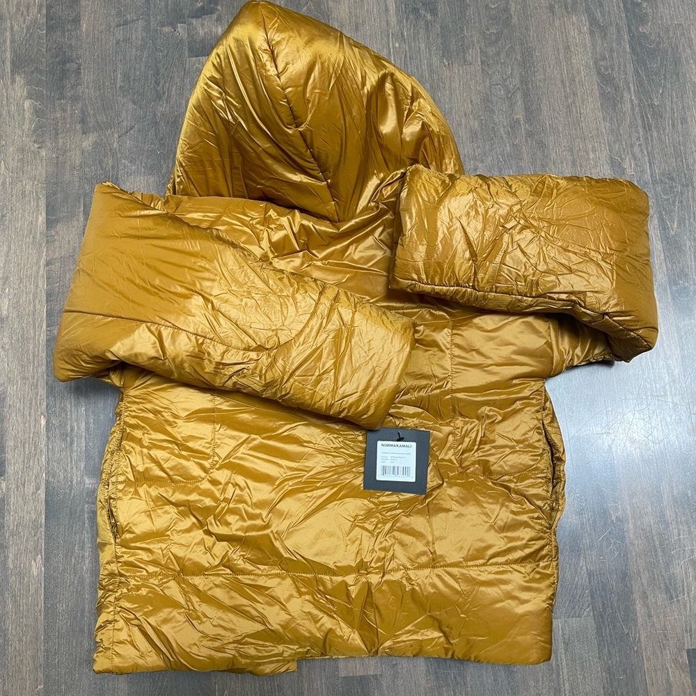 Norma Kamali Hooded Sleeping Bag Coat Short, XS/S, Mocha, NWT! - Picture 3 of 11